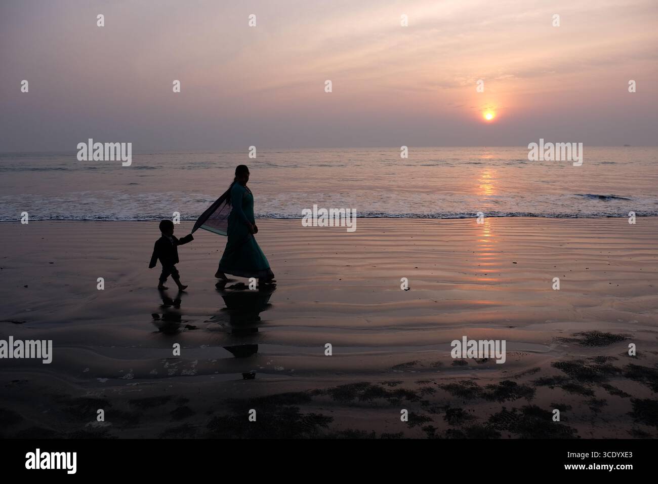 Der zweitlängste Cox`s Bazaar Sea Beach der Welt, Bangladesch Stockfoto